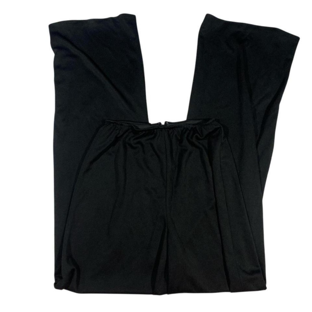 Vintage Black Wide Leg Palazzo Pants High Waisted Zipper Closure Flare‎ Wide Leg